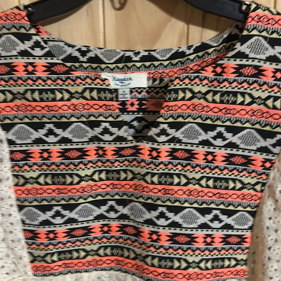 Hayden Wild and Wonderful Top White Crochet Blouse Semi Sheer - Picture 5 of 5